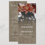 Floral Rustic Plum et Bourgogne Programmes de mari (Devant / Derrière)