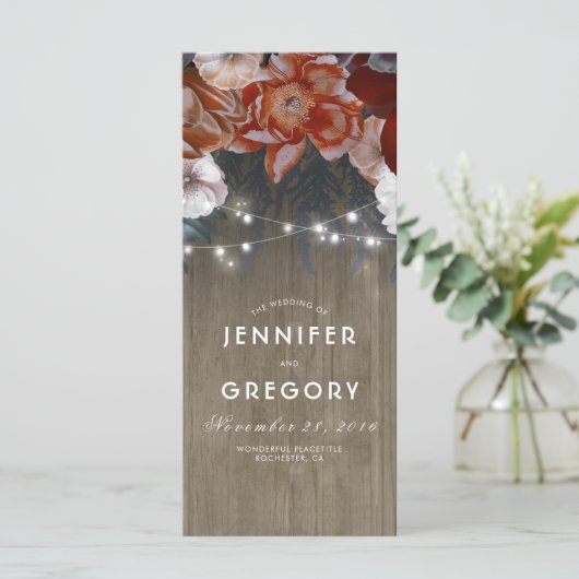 Floral Rustic Plum et Bourgogne Programmes de mari (Debout devant)