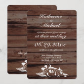 Floral Rustic Wedding Invitations (Devant / Derrière)