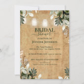 Floral Rustic Wood Bridal Shower Kaart (Voorkant)