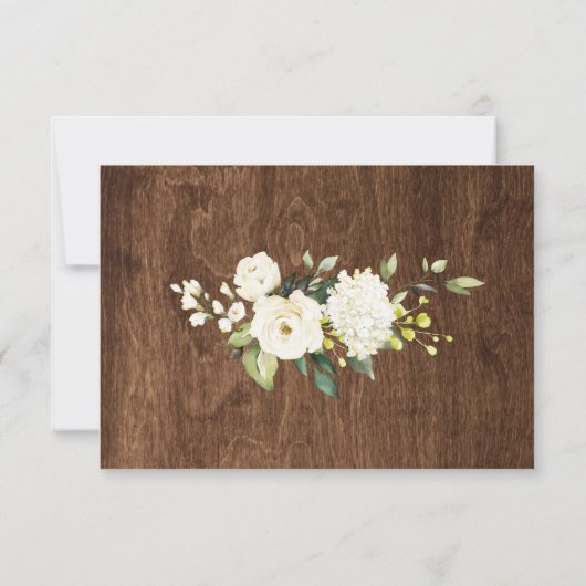 Floral Rustic Wood Lace String Lights Mason Jar Kaart (Achterkant)