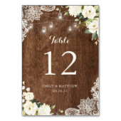 Floral Rustic Wood Lace String Lights Mason Jars Kaart (Voorkant)