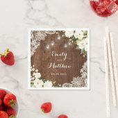 Floral Rustic Wood Lace String Lights Mason Jars Servet (Insitu)