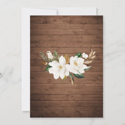 Floral Rustic Wood String Lights Lace Mason Jars Kaart (Achterkant)