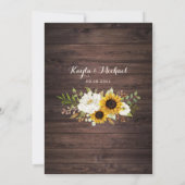 Floral Rustic Wood Sunflower Barn Kaart (Achterkant)