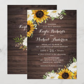 Floral Rustic Wood Sunflower Barn Kaart (Voorkant / Achterkant)