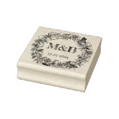  Floral Rustic Wreath Monogram Weddenschap Rubberstempel (Stempel)