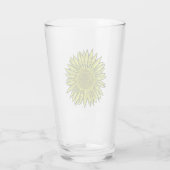 Floral Rustic Yellow Sunflower Hand getekend Glas (Achterkant)