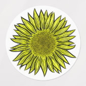 Floral Rustic Yellow Sunflower Hand getekend Labels (Design 2)