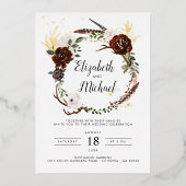 Floral rustique | Boho Botanical Faire-part de mar (Recto)