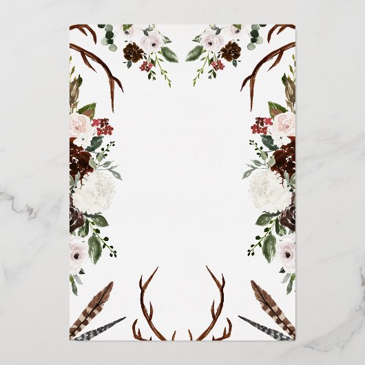 Floral rustique | Boho Botanical Faire-part de mar (Verso)