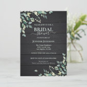 Floral Rustique Bois nuptiale Invitation (Debout devant)