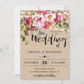 Floral Rustique Faire-part de mariage (Devant)
