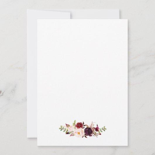 Floral rustique Faire-part de mariage-01 (Dos)