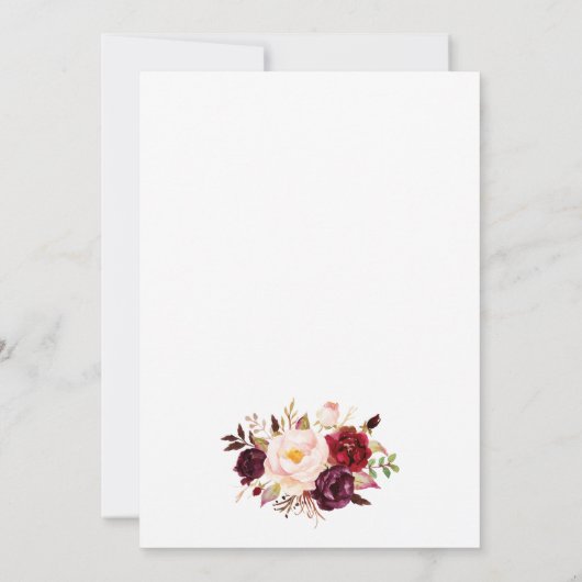 Floral rustique Faire-part de mariage-03 (Dos)