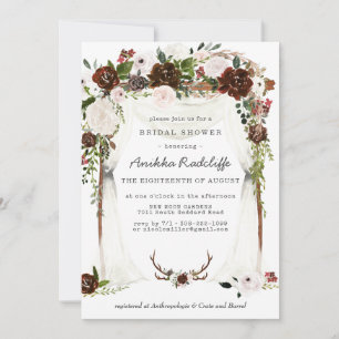 Floral rustique Invitation de douche nuptiale