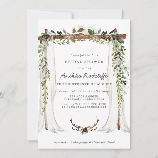Floral rustique | Invitation de douche nuptiale (Devant)