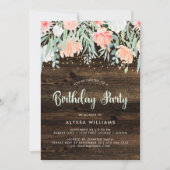 Floral rustique | Invitation de fête d'anniversair (Devant)