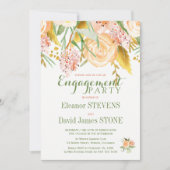 Floral rustique invitation de la fête de fiançaill (Devant)