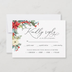 Floral rustique Mariage botanique d'hiver RSVP