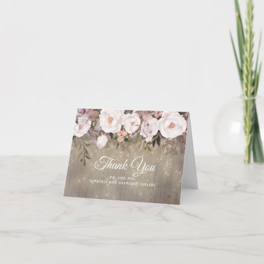 Floral Rustique Merci Mariage (Devant)