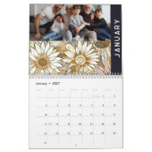 Floral rustique vintage élégant calendrier boho (Jan 2027)