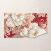 Floral rustique vintage élégant rouge (Serviette à main)