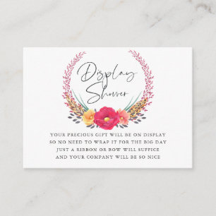 Floral Safari Baby shower Display Shower Informatiekaartje