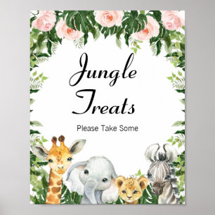 Floral Safari Baby shower Sign Poster