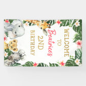 Floral Safari Birthday Welcome Banner (Horizontaal)