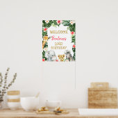 Floral Safari Birthday Welcome Sign Poster (Keuken)