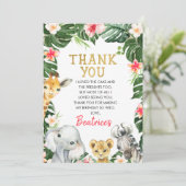 Floral Safari Carte de remerciements d'anniversair (Debout devant)