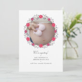 Floral Safari Photo Faire-part de grossesse (Debout devant)