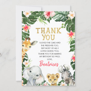 Floral Safari Verjaardag Bedankt Card Kaart