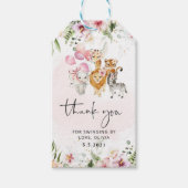 Floral Safari verjaardagdank u label Cadeaulabel (Voorkant)