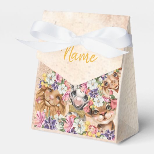 Floral Safari wild one baby shower gold Bedankdoosjes (Voorkant Zijde)