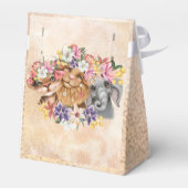 Floral Safari wild one baby shower gold Bedankdoosjes (Achterkant)