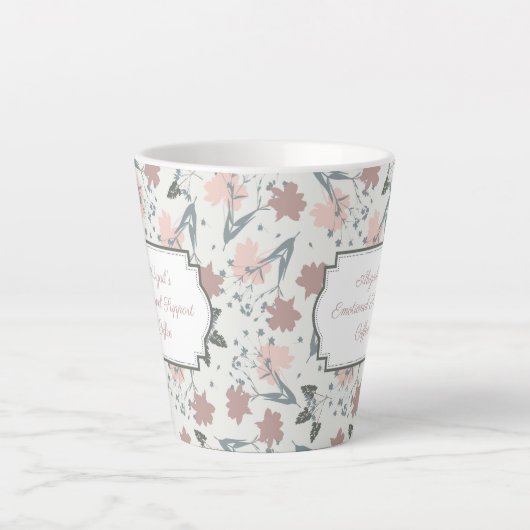 Floral Sage Blush Pink Wildflower Funny Message Latte Mok (Voorkant)