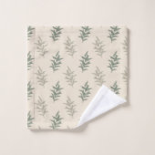 Floral Sage Green Bad Handdoek (Wasdoekje)