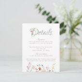 Floral Sage Green Blush Greenery Elegant Informatiekaartje (Staand voorkant)