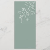 Floral Sage Green Boho Menu (Achterkant)