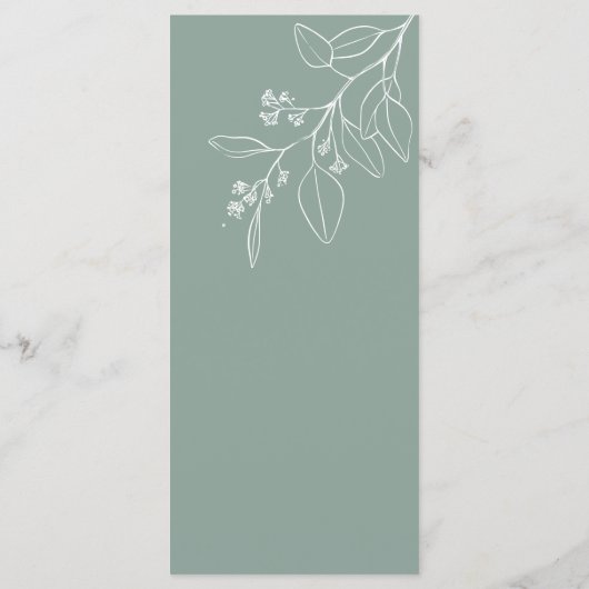 Floral Sage Green Boho Menu (Achterkant)