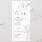 Floral Sage Green Boho Menu (Voorkant)