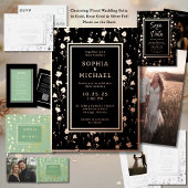 Floral Sage Green Livre d'invité Élégant Modèle