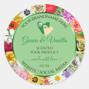 Floral Sage Green Multicolor Product Labels hart