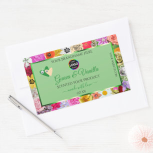 Floral Sage Green Multicolor Product Labels Logo