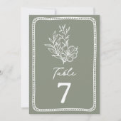 Floral Sage Green Wedding Kaart (Voorkant)