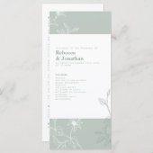 Floral Sage Green Wedding Programme (Devant / Derrière)