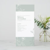 Floral Sage Green Wedding Programme (Debout devant)