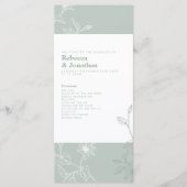 Floral Sage Green Wedding Programme (Devant)